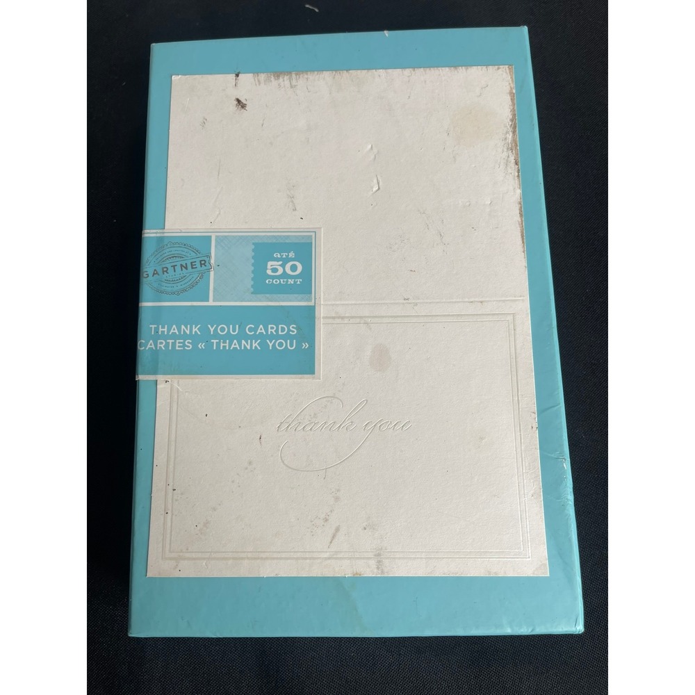 Gartner Studios Pearl Ivory Thank You Cards 50 Count Embossed Envelopes 61505